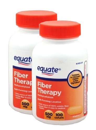 EFINITYER Equate Fiber Therapy 500mg two-bottle set for daily fiber support.