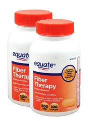 EFINITYER Equate Fiber Therapy 500mg two-bottle set for daily fiber support.