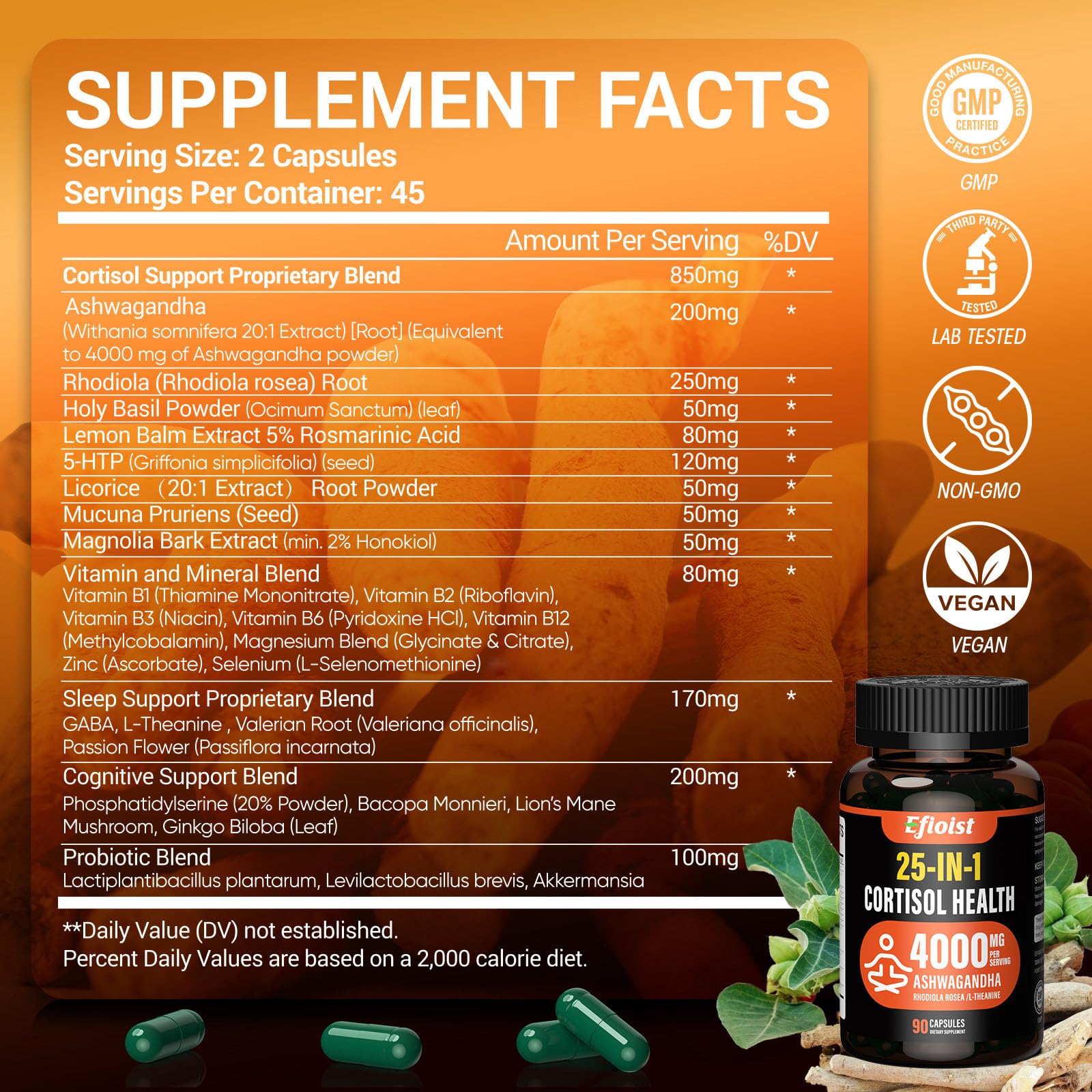 Efioist L-Theanine image signals calm focus and sleep-friendly ingredients