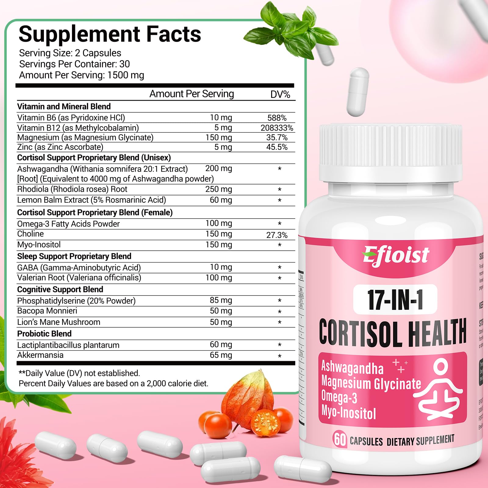 Efioist women's hormone balance capsules aiding energy and comfort