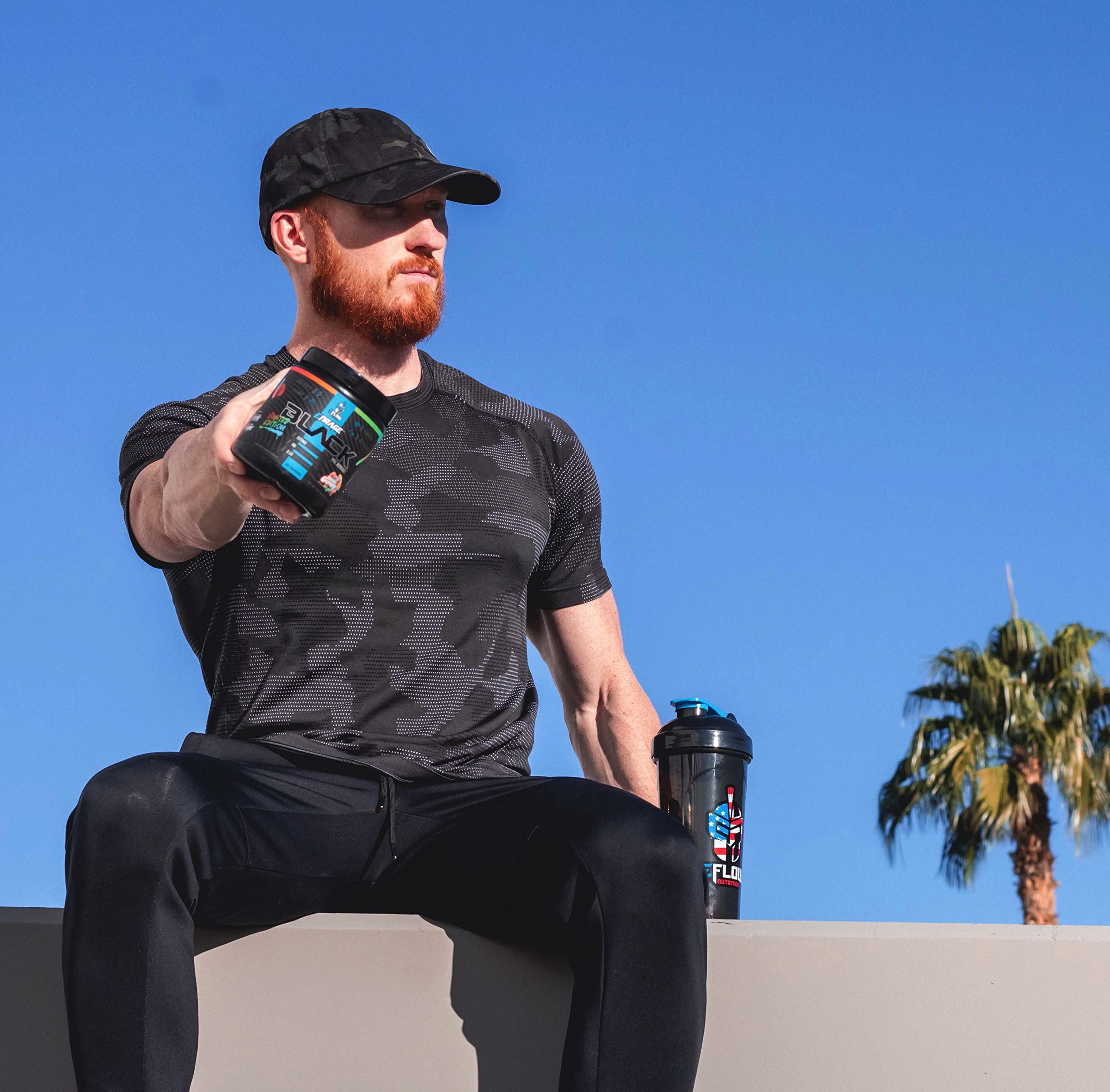 eFlow Nutrition Enrage Black athlete preparing pre workout before training