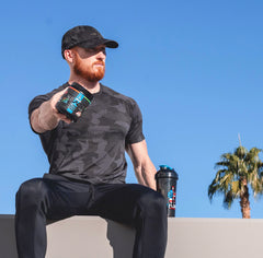 eFlow Nutrition Enrage Black athlete preparing pre workout before training