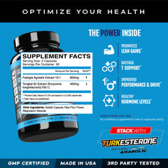 eFlow Nutrition herbal ingredients Fadogia Agrestis and Tongkat Ali in capsule form