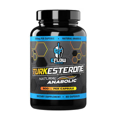 eFlow Nutrition Turkesterone capsules bottle front view highlighting high purity for lean gains