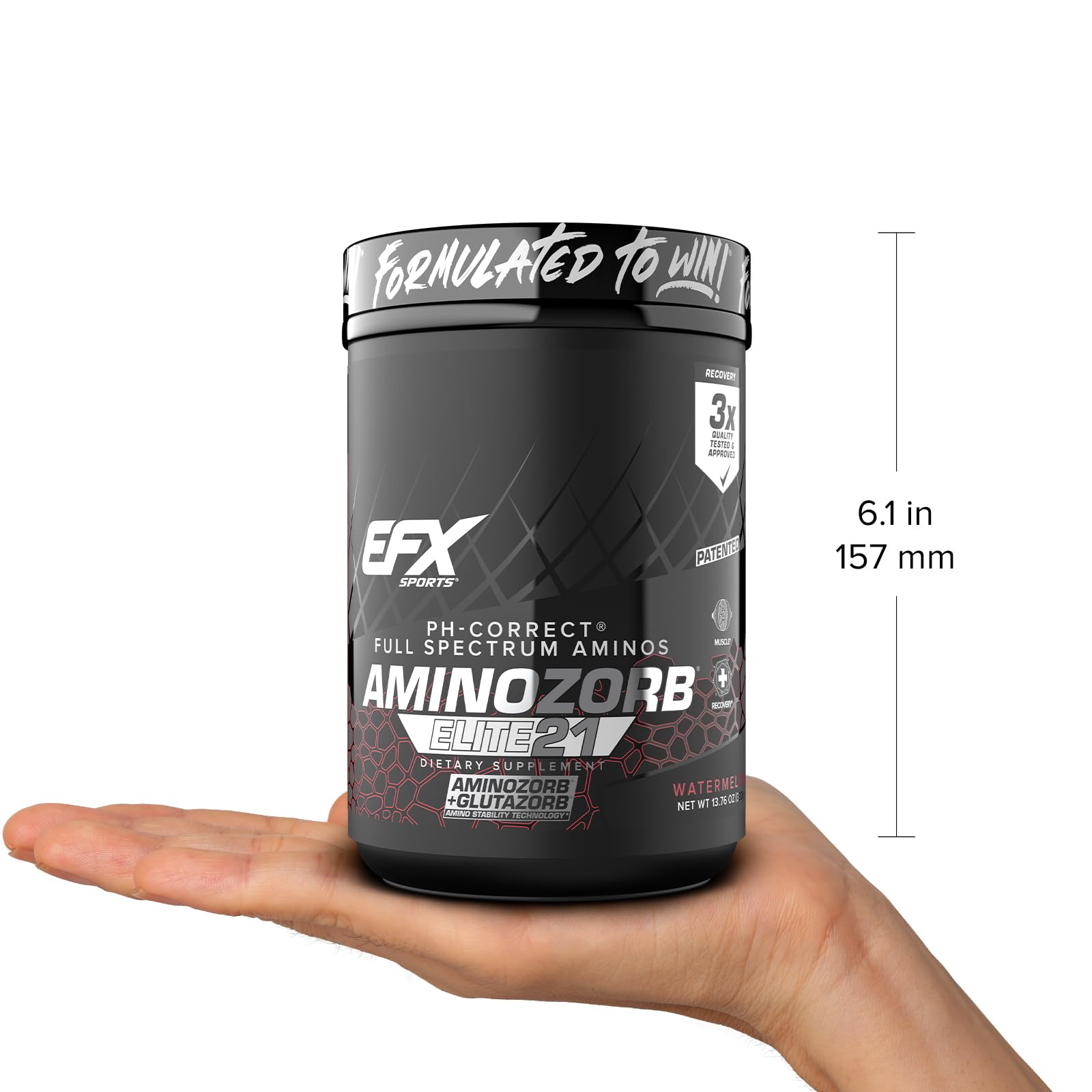 EFX Aminozorb Elite 21 watermelon liquid texture closeup, sugar-free profile