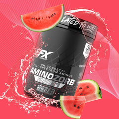 EFX Aminozorb Elite 21 post-workout scene suggests convenient recovery intake