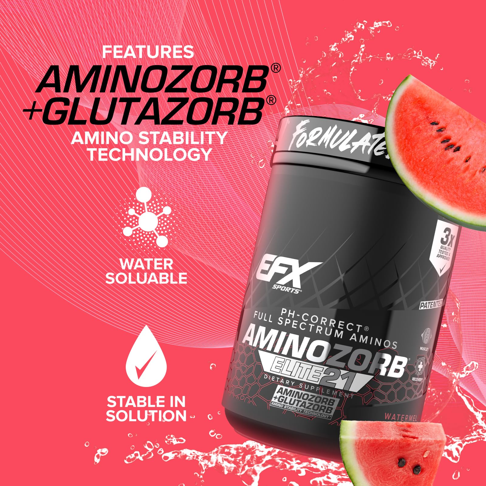 EFX Aminozorb Elite 21 scoop closeup highlights full amino profile