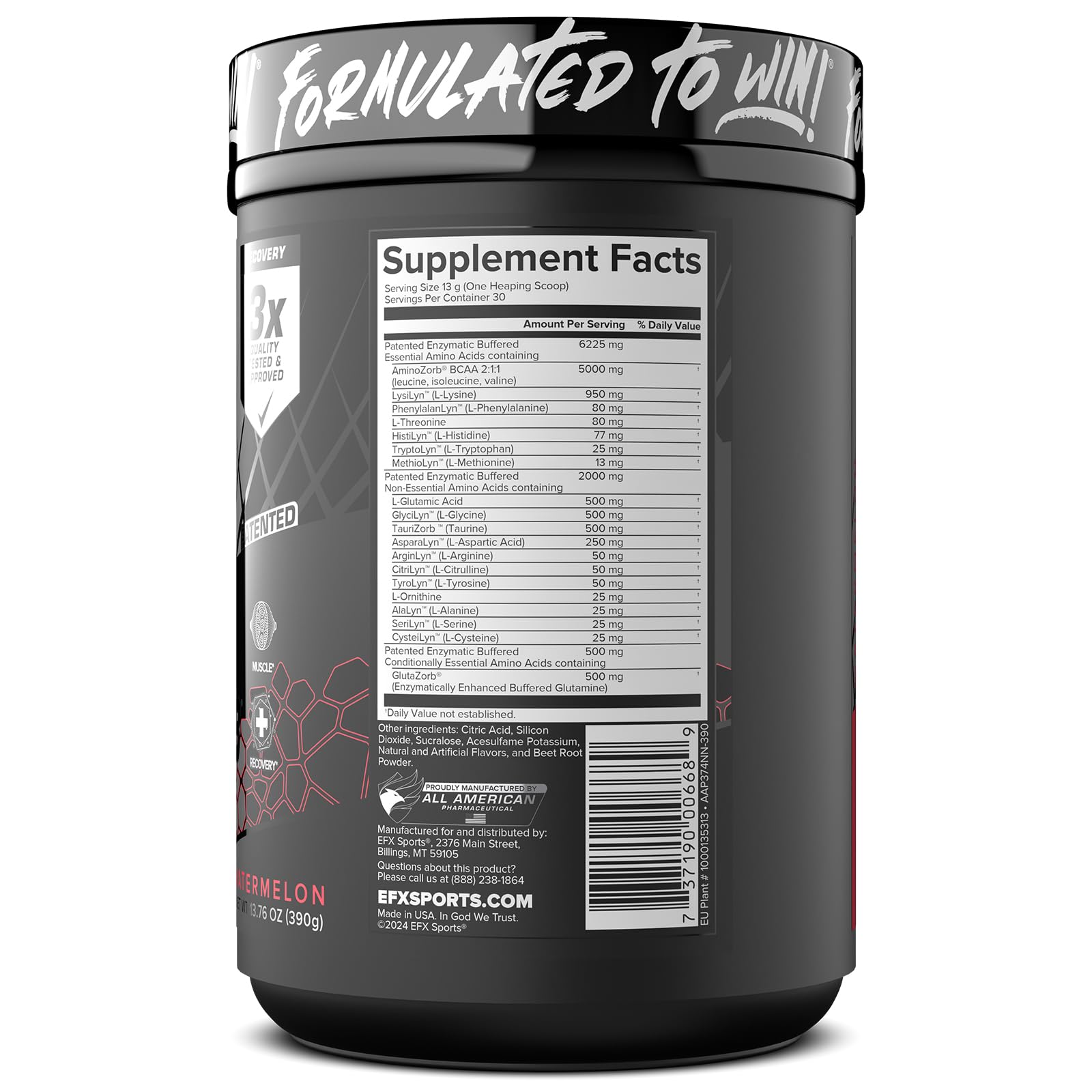 EFX Aminozorb Elite 21 shaker filled, ready for on-the-go mixing