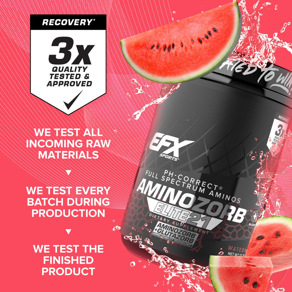EFX Aminozorb Elite 21 watermelon tub front with branding