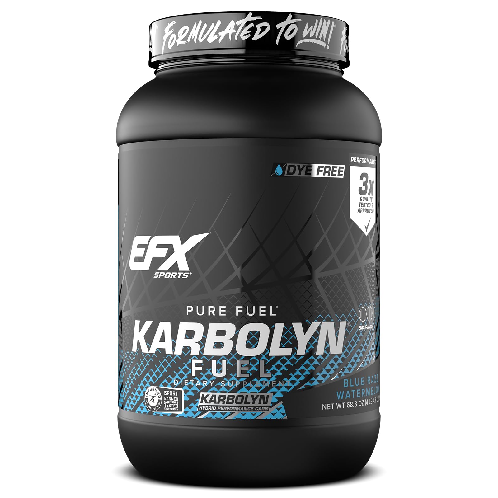 EFX Sports Karbolyn Fuel bottle front for fast-acting energy during workouts