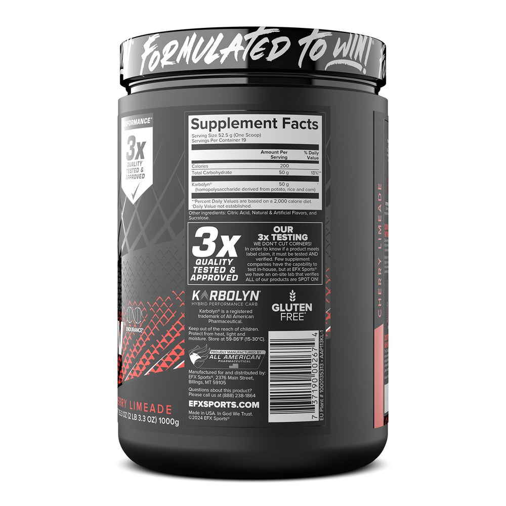 EFX Karbolyn Fuel on a gym bench display