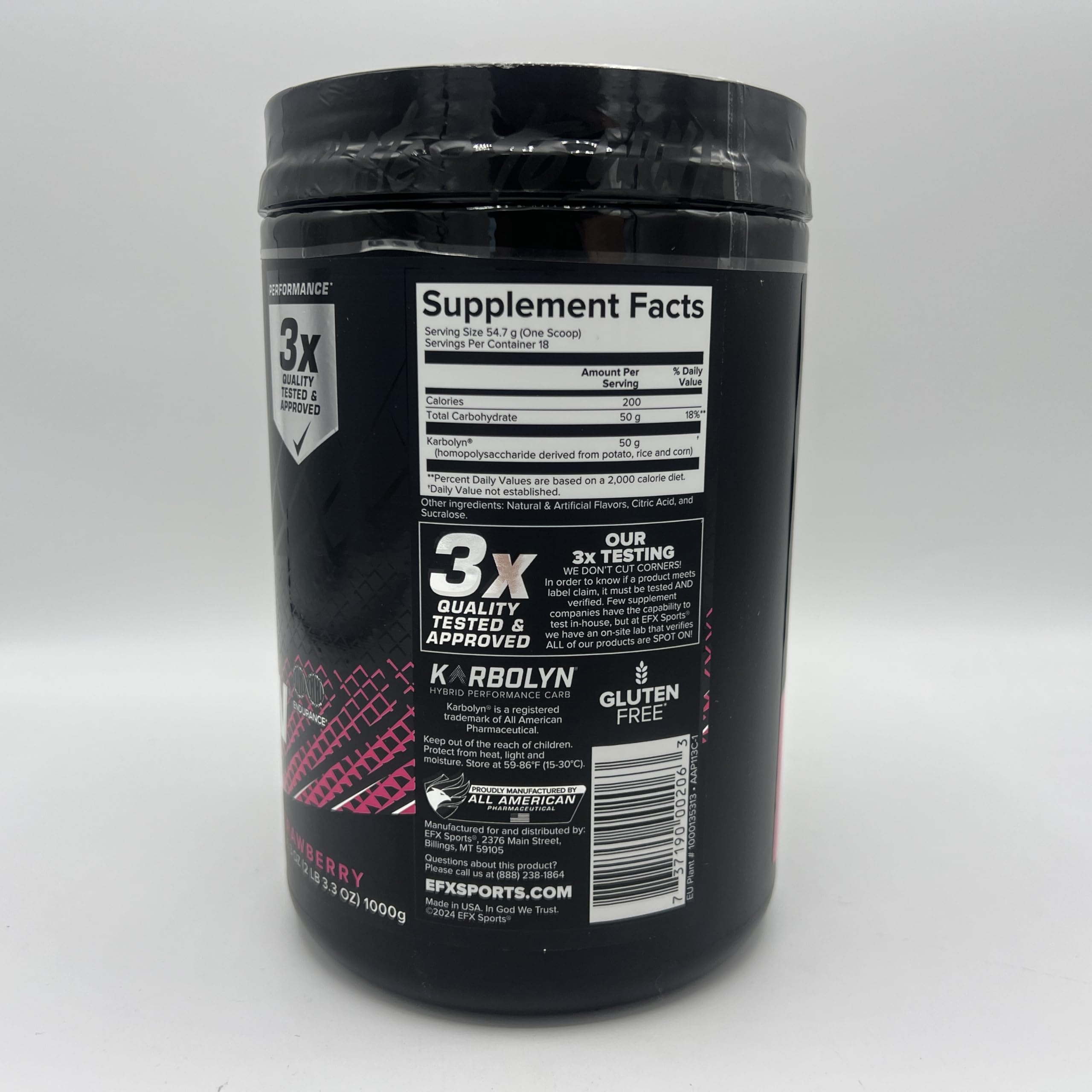 EFX Karbolyn Fuel Informed Sport badge signaling purity
