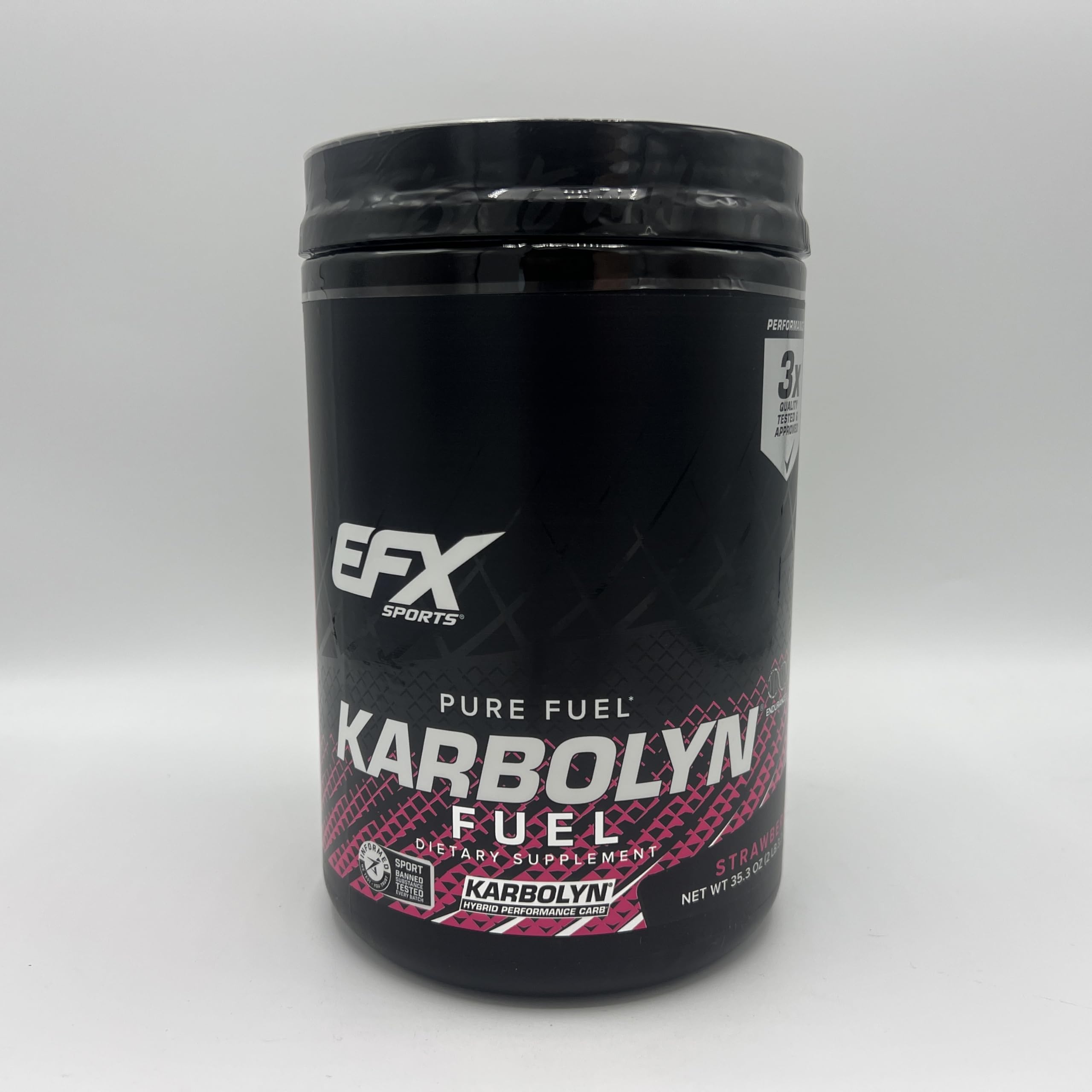 EFX Karbolyn Fuel ingredients chart showing potato, rice, corn blend
