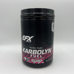 EFX Karbolyn Fuel ingredients chart showing potato, rice, corn blend