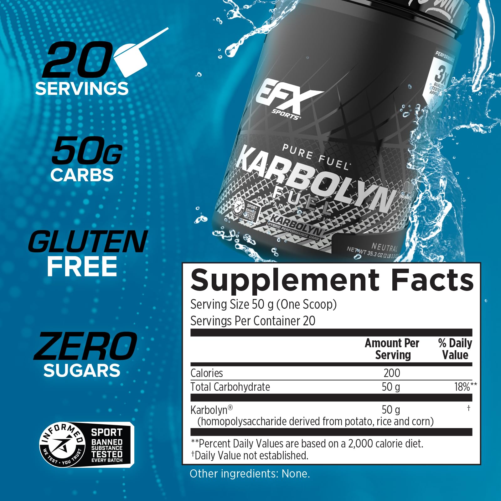 EFX Karbolyn Fuel powder closeup highlights smooth texture and clean mix.