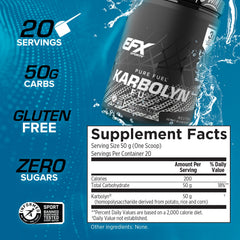 EFX Karbolyn Fuel powder closeup highlights smooth texture and clean mix.