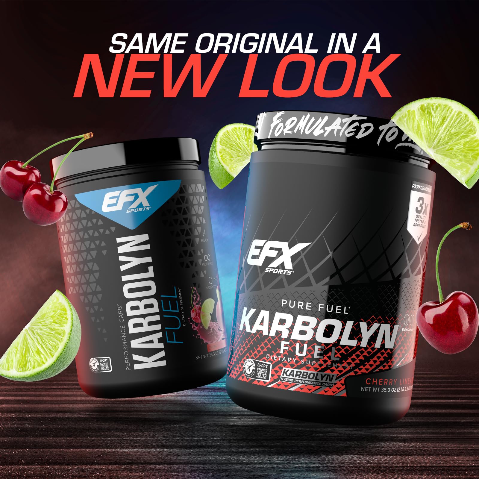 EFX Karbolyn Fuel cherry limeade powder scoop for pre-workout fueling