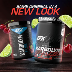 EFX Karbolyn Fuel cherry limeade powder scoop for pre-workout fueling