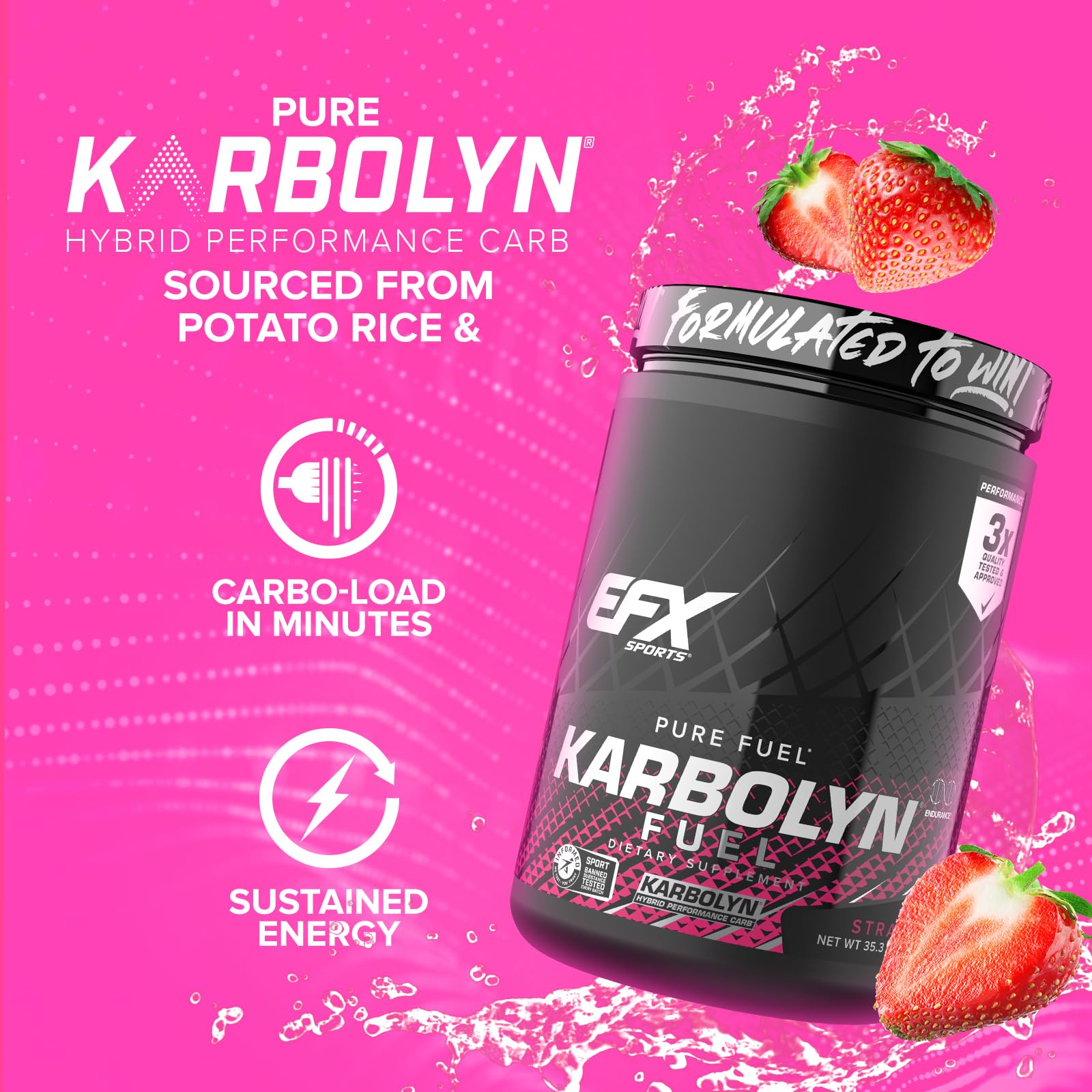 EFX Karbolyn Fuel serving mixed in water demonstrating sustained energy