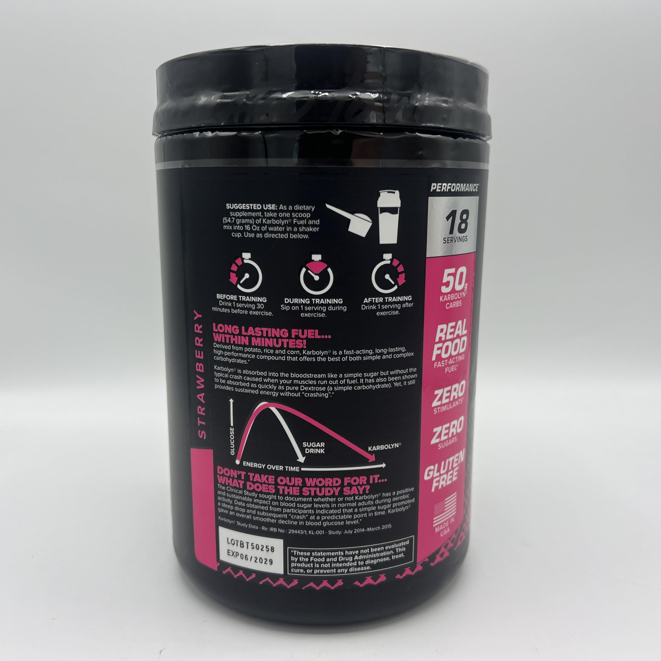 EFX Karbolyn Fuel strawberry pose emphasizing flavor and convenience