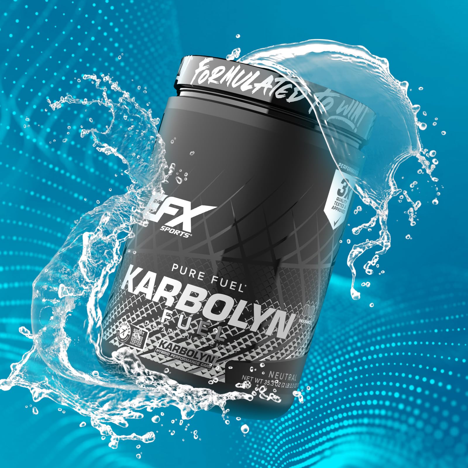 EFX Karbolyn Fuel vegan gluten-free icons indicate dietary compatibility.