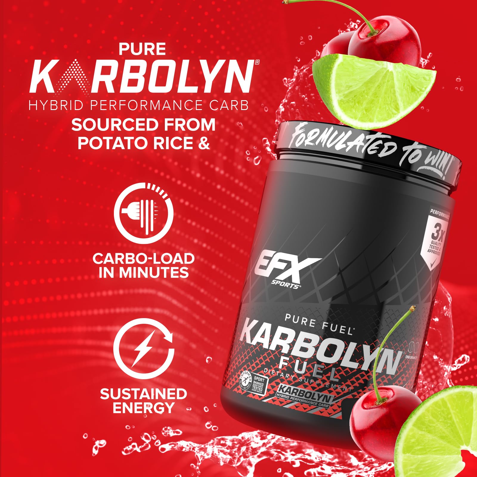 EFX Karbolyn Fuel powder mixed with water for sustained energy