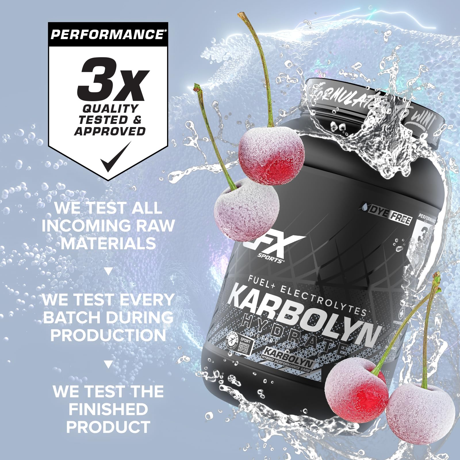 EFX Karbolyn Hydrate label close-up showing 66 servings and sugar-free formula.