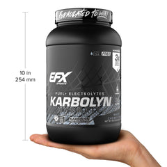 EFX Karbolyn Hydrate vegan gluten-free label appeals to dietary preferences.