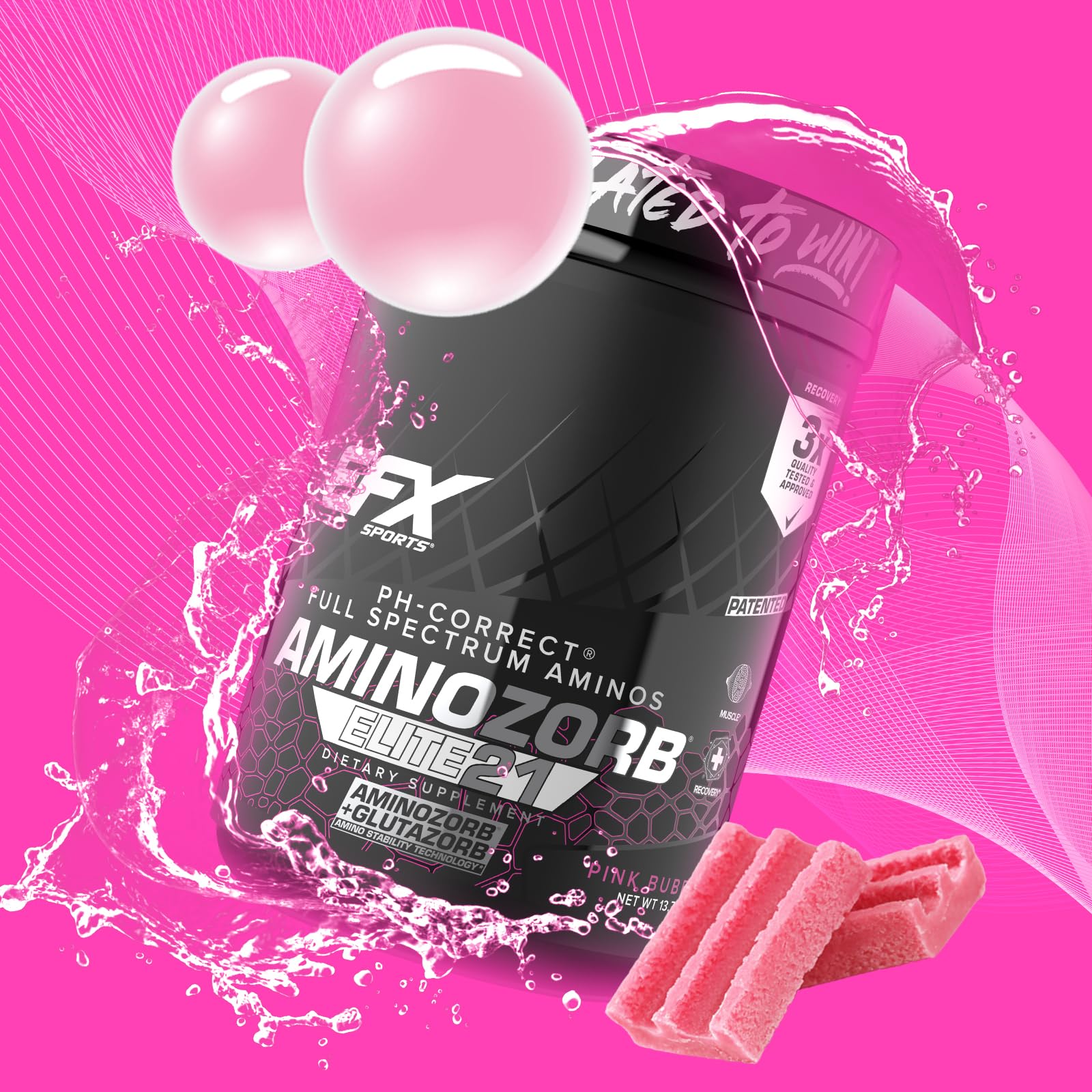 EFX Aminozorb Elite 21 nutrition panel shows BCAAs