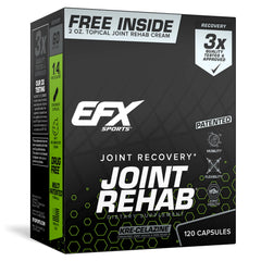 EFX Sports Joint Rehab kit bottle with Kre-Celazine capsules for joint support.