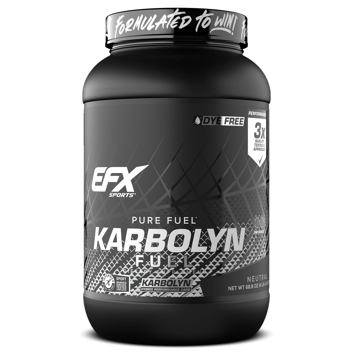 EFX Sports Karbolyn Fuel bottle front showing fast energy for workouts