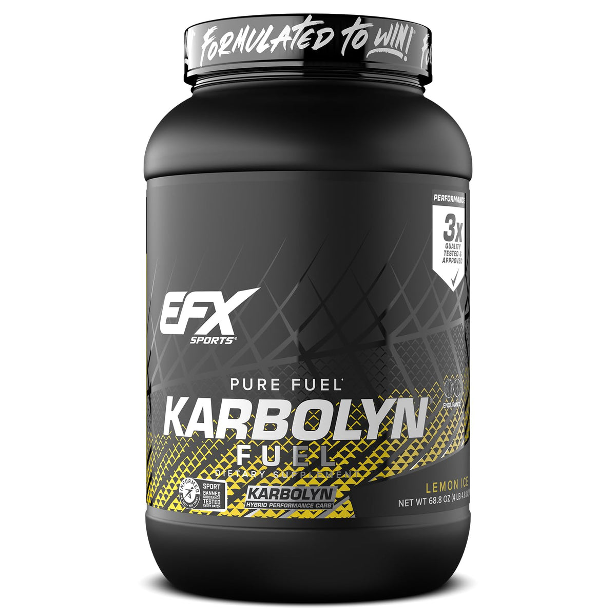 EFX Sports Karbolyn Fuel bottle Lemon Ice for fast-absorbing energy during workouts