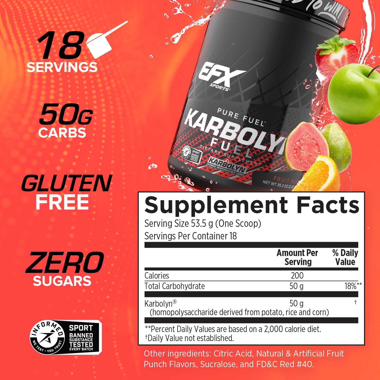 EFX Sports Karbolyn Fuel bottle pouring into a shaker for quick energy