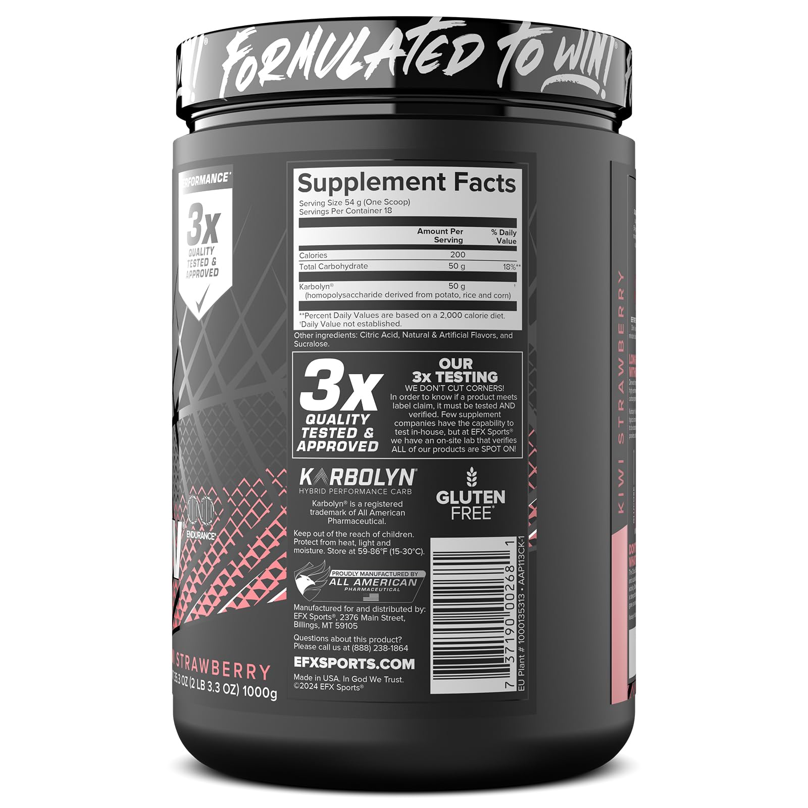 EFX logo on Karbolyn Fuel packaging conveying trust and quality assurance