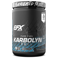 EFX Sports Karbolyn Fuel front label highlights fast acting carbs for sustained energy