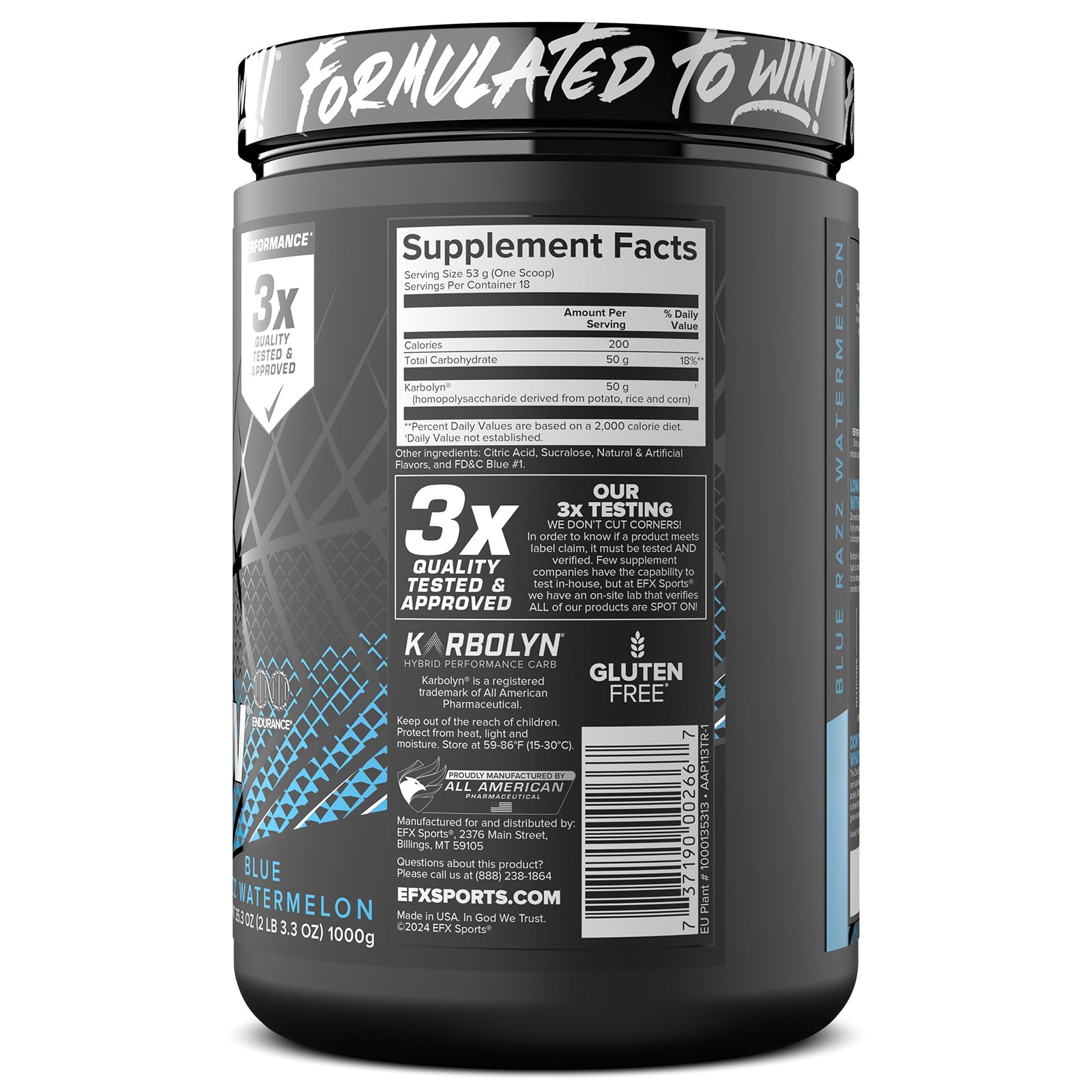 Informed Sport certification badge on Karbolyn Fuel packaging