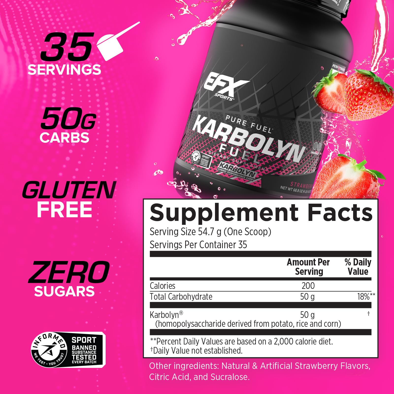 EFX Sports Karbolyn Fuel jar front with premium packaging