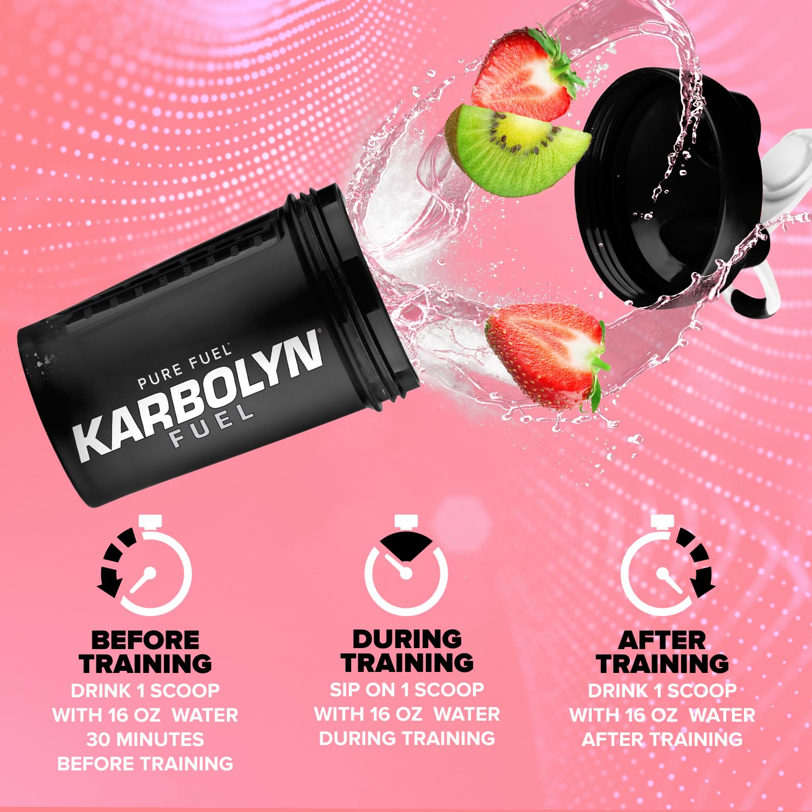 Kiwi Strawberry flavor label suggests refreshing taste option during workouts