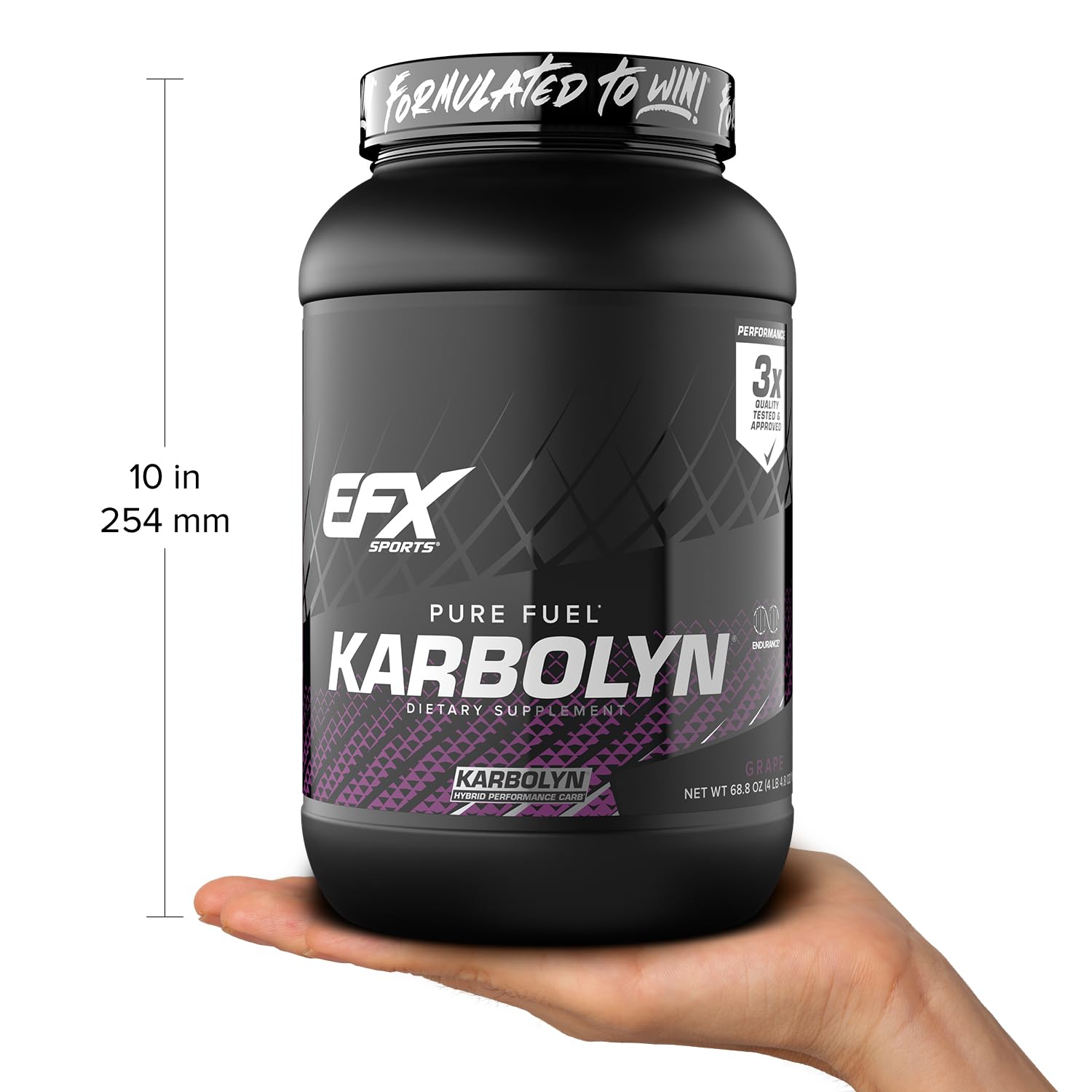 EFX Sports Karbolyn Fuel post-workout setup with water bottle.