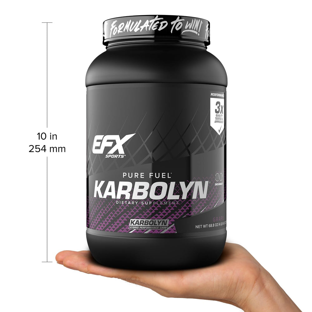 EFX Sports Karbolyn Fuel post-workout setup with water bottle.