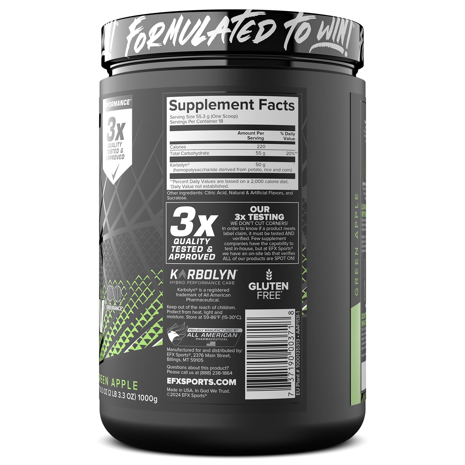 Post-workout mix of Karbolyn Fuel supporting recovery and muscle fullness.