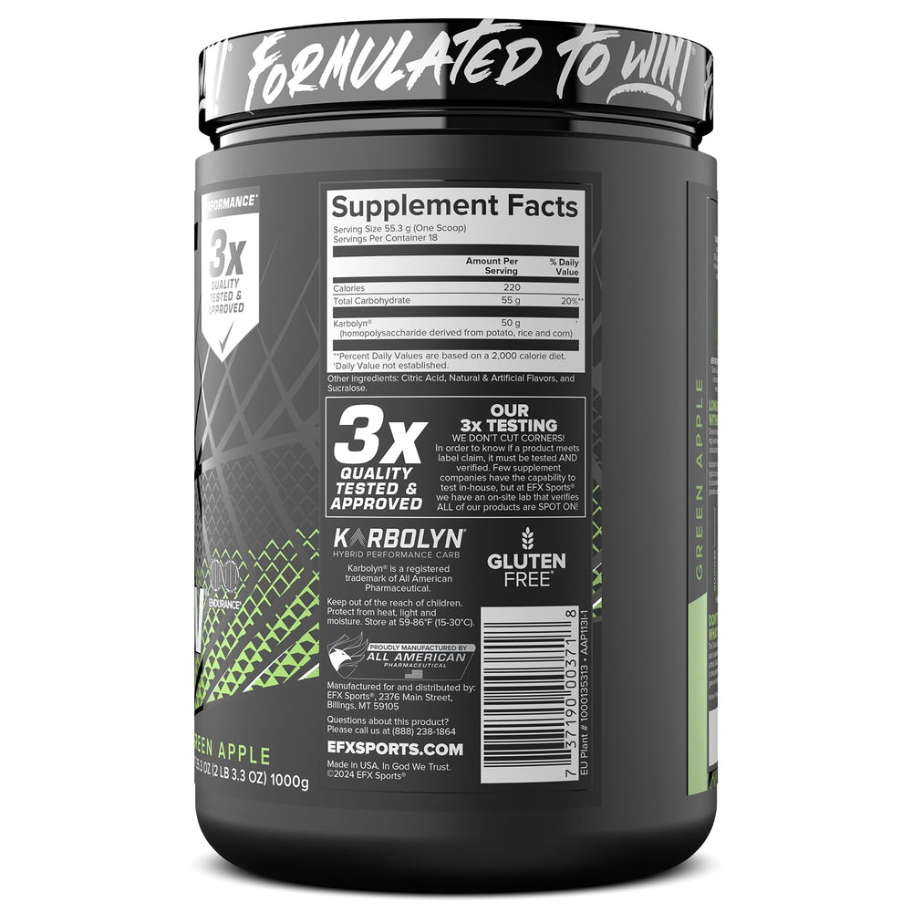Post-workout mix of Karbolyn Fuel supporting recovery and muscle fullness.