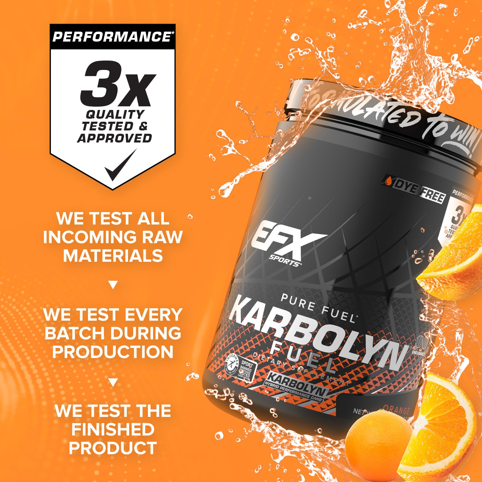 EFX Karbolyn Fuel pre-workout use promotes steady energy.