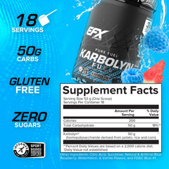 Karbolyn Fuel scoop resting beside container for quick pre workout fueling