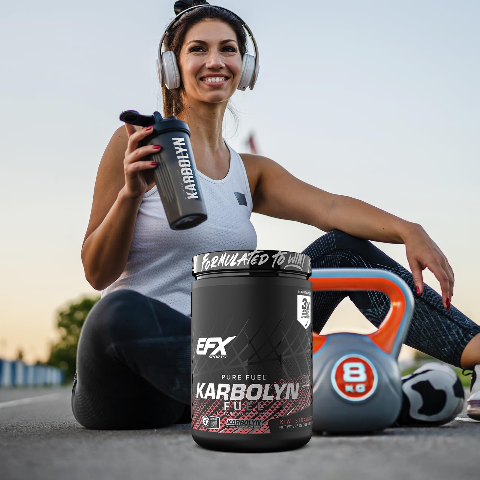 Shaker bottle with Karbolyn Fuel ready for intra-workout mix