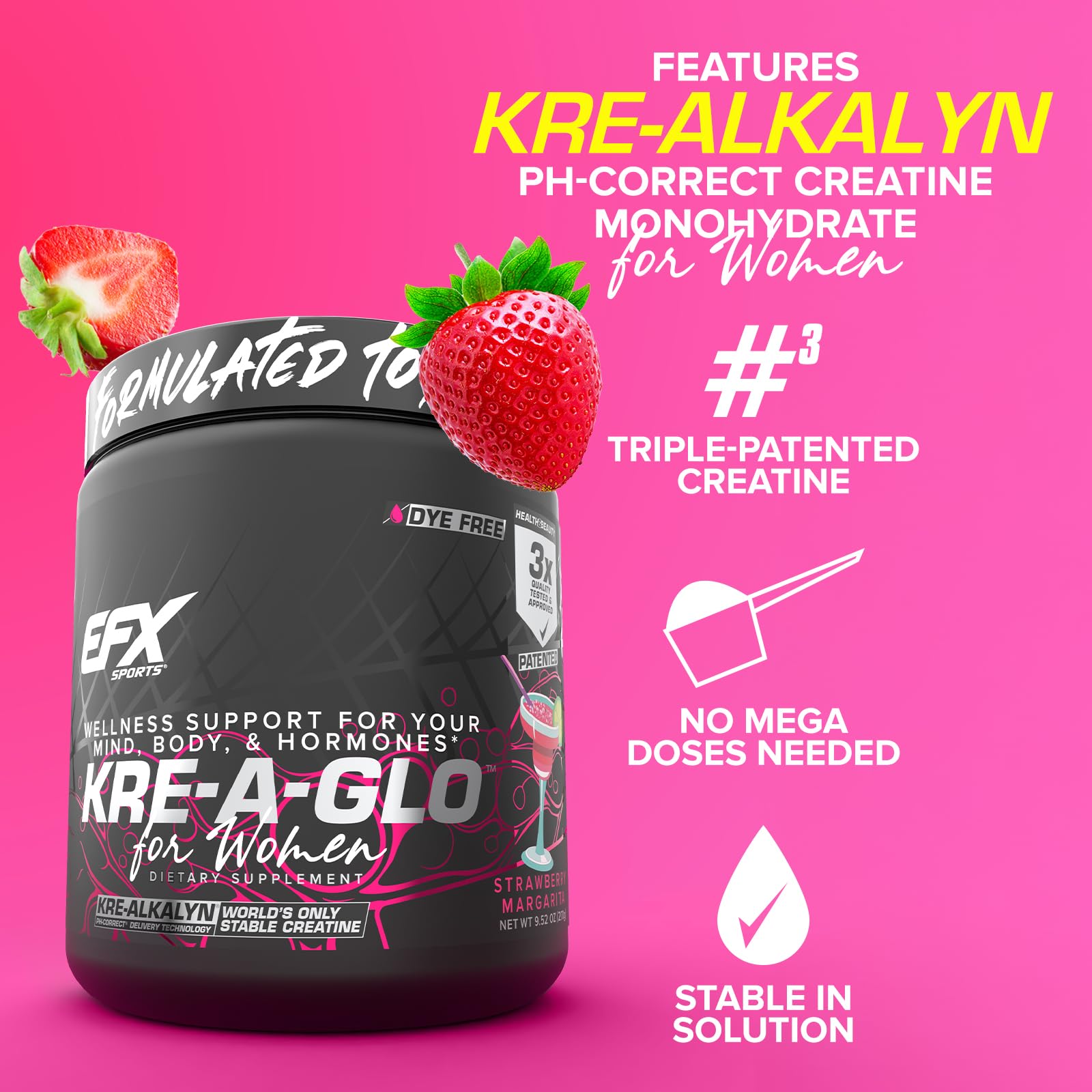 Scoop beside dissolving Kre-A-Glo powder for quick mix during training