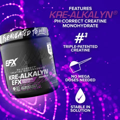 Close-up of the Kre-Alkalyn EFX label highlighting the pH technology.