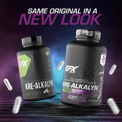 Pills inside Kre-Alkalyn EFX bottle showing compact daily dosing