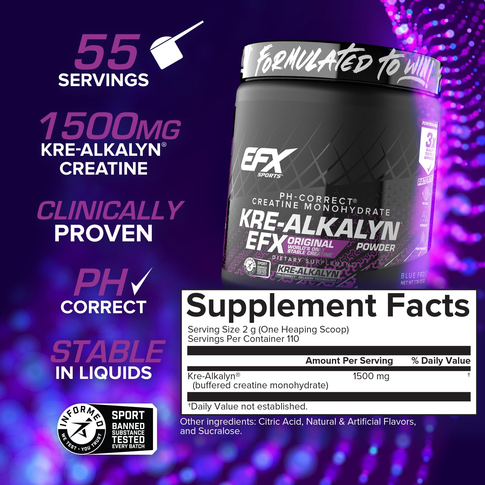 Kre-Alkalyn EFX powder dissolving smoothly in water.