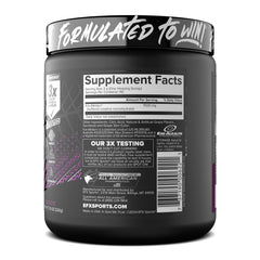 Kre-Alkalyn EFX powder on gym bench ready for training.